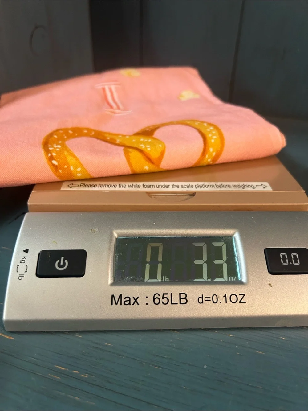 Anthropologie Pink Tea Towel with Orange Trim and Food Motifs - New $24